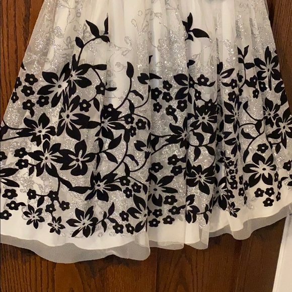 Strapless Black and White Sparkly Homecoming Dress - Picture 2 of 5